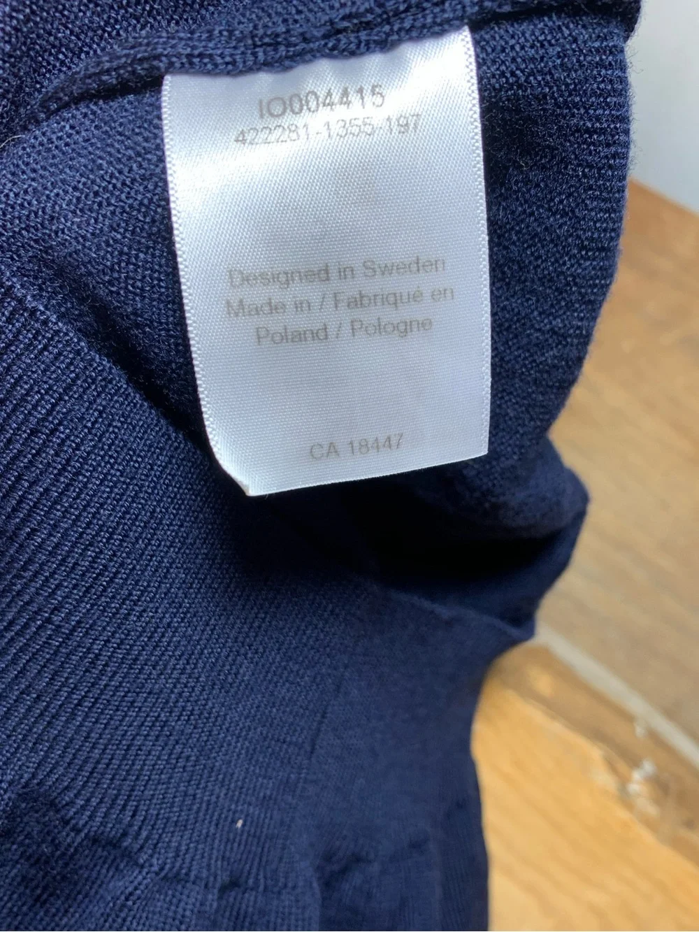 STENSTRÖMS Swedish Navy Merino Wool V-Neck Sweater Men’s